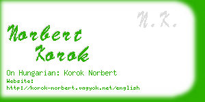 norbert korok business card